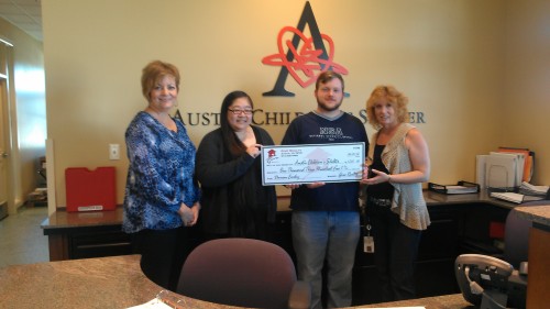 $1,305.00 Donated to Austin Children’s Shelter on Behalf of Damon Earley and Jenna Hsung