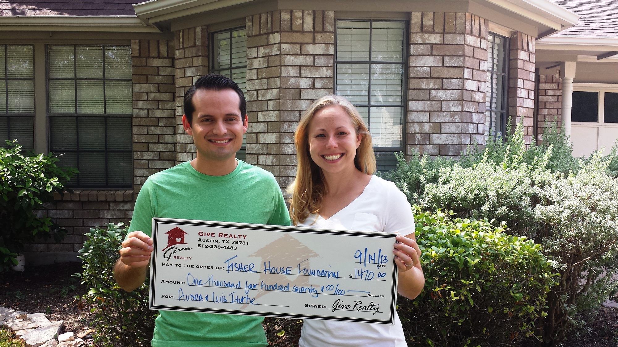 $1,470.00 Donated to Fisher House Inc. on Behalf of Audra and Luis Iturbe