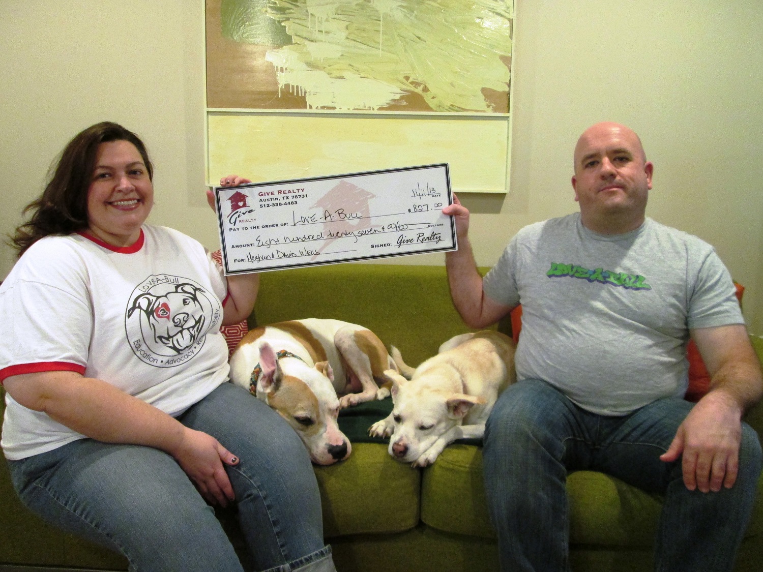 $827.00 Donated to Love-A-Bull on Behalf of Meghan and David Wells