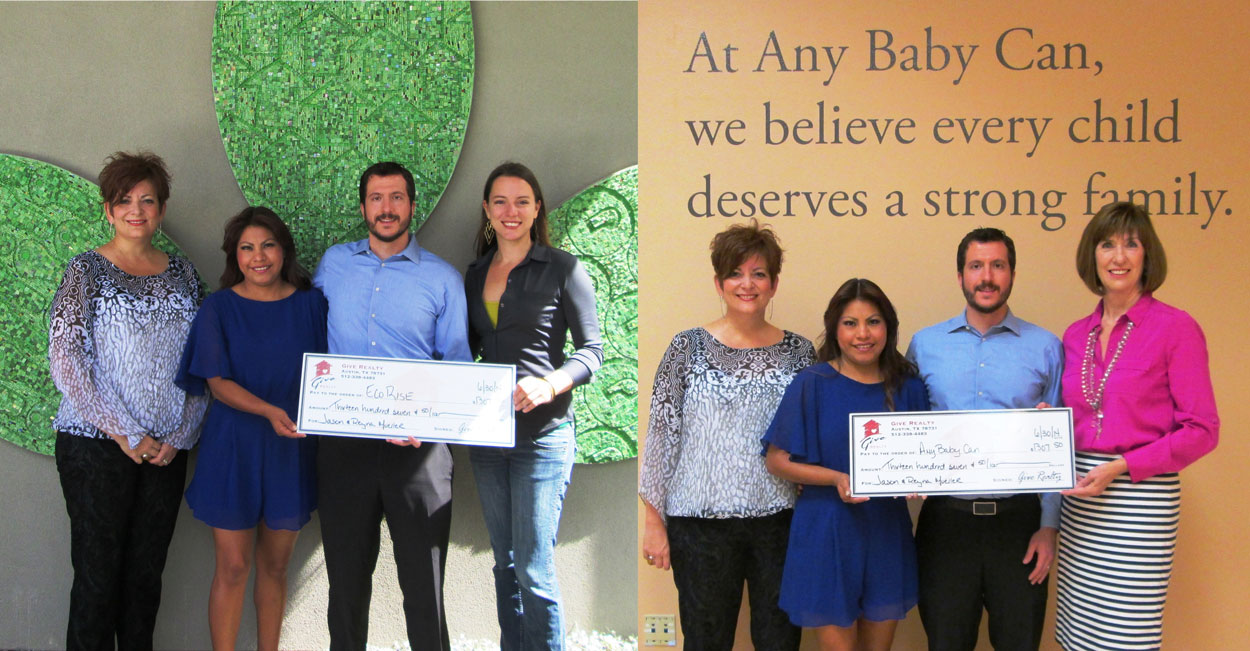 $2,615.00 Donated to Any Baby Can and EcoRise on behalf of Reyna and Jason Mueller